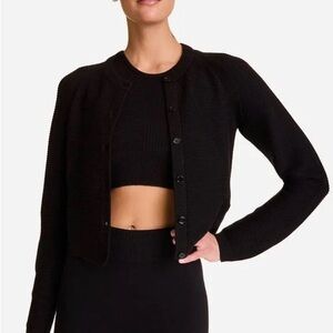 ALALA Rib Black Cardigan